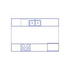 Layouts Kitchens Galley Two Row Kitchen Stencil Svg Design File, Free Vectors File